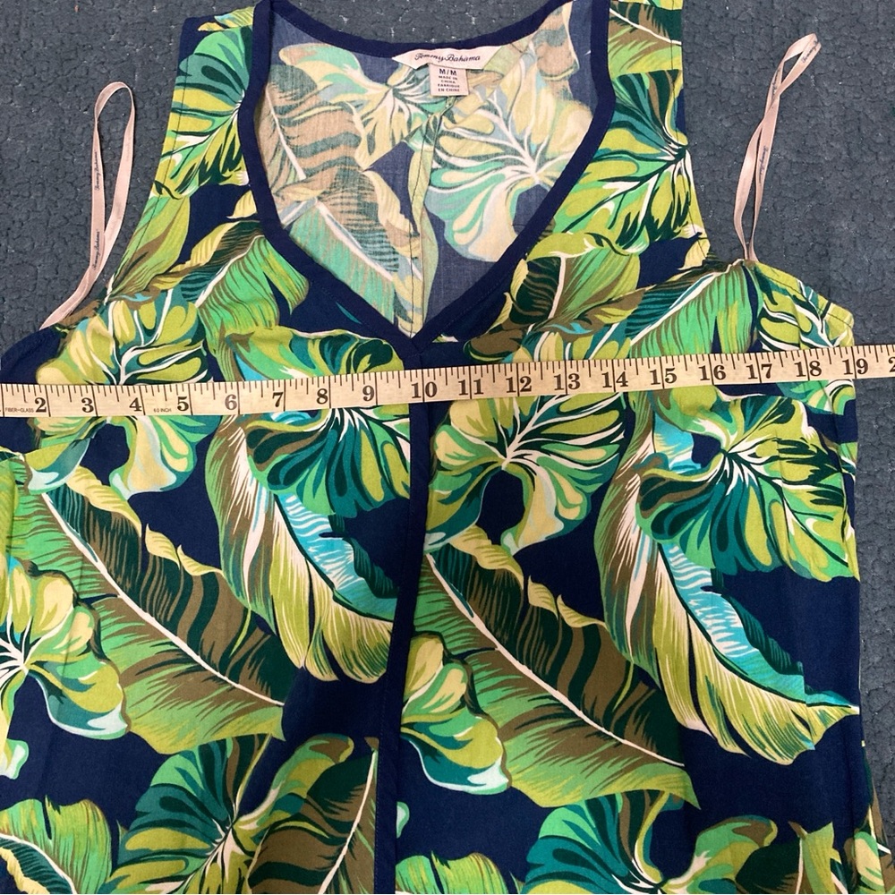 Tommy Bahama Midi Dress Floral Women Blue Green Long Casual M sleeveles - Picture 9 of 16